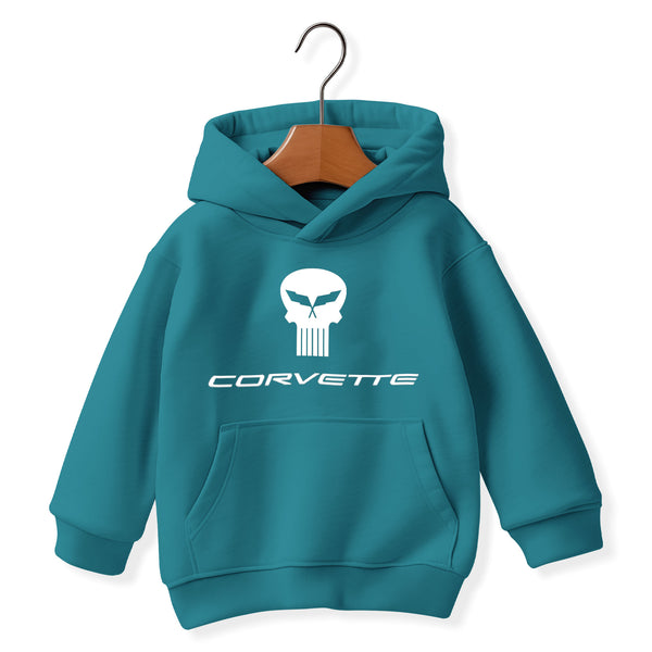 Corvette Racing C5 Jake Skull Kids Hooded Sweatshirt